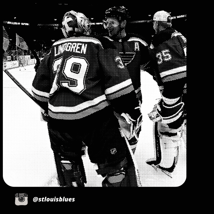 The pads worn by St Louis Blues goalie Charlie Lindgren