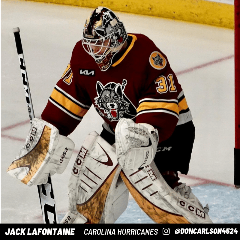 Jack LaFontaine Goalie Pads Carolina Hurricanes