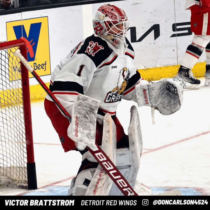 Victor Brattstrom Goalie Pads Detroit Red Wings